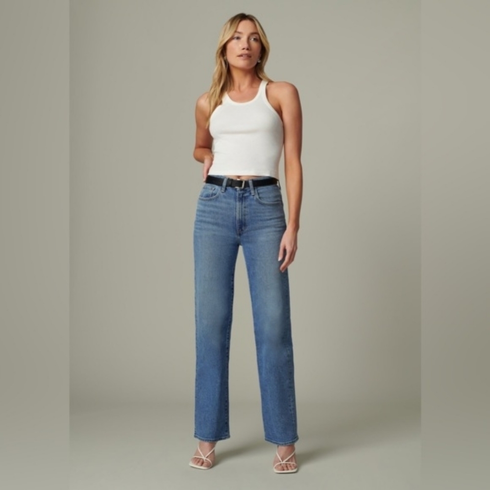 Joe's Jeans High Rise Faded Wash Straight Leg Sandblasted Contrasted Sz 29 New - Picture 2 of 16